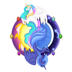 Size: 1000x1000 | Tagged: safe, artist:platinumpegasister, princess celestia, princess luna, g4, sisters