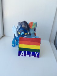 Size: 345x460 | Tagged: safe, rainbow dash, soarin', g4, blind bag, gay pride, irl, lovewins, photo, pride, straight ally, toy