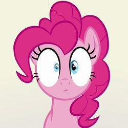 Size: 1000x1000 | Tagged: safe, screencap, pinkie pie, g4, party pooped, crazy face, faic, female, solo, wide eyes