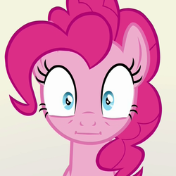Size: 1000x1000 | Tagged: safe, screencap, pinkie pie, g4, party pooped, :i, crazy face, faic, female, solo, wide eyes