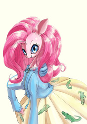 Size: 2039x2894 | Tagged: safe, artist:unousaya, pinkie pie, g4, clothes, female, high res, hoodie, simple background, solo, white background