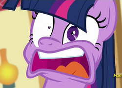Size: 1484x1076 | Tagged: safe, screencap, twilight sparkle, alicorn, pony, g4, party pooped, crazy face, faic, female, freakout, funny, funny as hell, mare, mismatched eyes, open mouth, panic, panic attack, reaction image, single shrunken iris, solo, twilight snapple, twilight sparkle (alicorn), twilighting, twilynanas