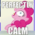 Size: 1000x1000 | Tagged: safe, screencap, pinkie pie, g4, my little pony: friendship is magic, party pooped, blatant lies, image macro, meme, perfectly calm