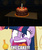 Size: 712x840 | Tagged: safe, twilight sparkle, alicorn, pony, g4, black forest cake, cake, crazy face, faic, female, madness, mare, meme, portal (valve), the cake is a lie, twilight sparkle (alicorn)