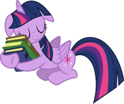Size: 5900x4990 | Tagged: safe, artist:90sigma, twilight sparkle, alicorn, pony, g4, absurd resolution, book, cute, eyes closed, female, floppy ears, mare, princess sleeping on books, simple background, sleeping, solo, that pony sure does love books, tired twilight, transparent background, twiabetes, twilight sparkle (alicorn), vector