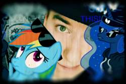 Size: 639x426 | Tagged: safe, princess luna, rainbow dash, g4, gimper, graffiti, rich, sunglasses, swag