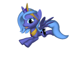 Size: 2000x1500 | Tagged: safe, princess luna, g4, 3d, crown, cute, female, filly, lunabetes, solo, woona