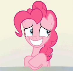 Size: 493x480 | Tagged: safe, screencap, pinkie pie, earth pony, pony, g4, party pooped, season 5, animated, female, gif, mare, shifty eyes, solo