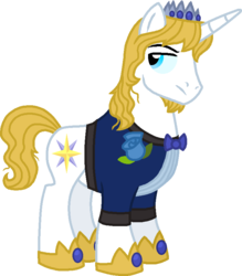 Size: 722x826 | Tagged: safe, artist:starryoak, prince blueblood, pony, unicorn, g4, clothes, cute, facial hair, goatee, hoof shoes, older, prince bluebetes, simple background, suit, transparent background, unamused