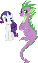 Size: 2256x3742 | Tagged: safe, artist:nstone53, rarity, spike, dragon, pony, unicorn, g4, female, high res, male, older, older spike, ship:sparity, shipping, simple background, straight, transparent background, vector