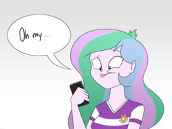 Size: 2400x1800 | Tagged: safe, artist:mofetafrombrooklyn, princess celestia, principal celestia, equestria girls, g4, cellphone, female, phone, solo