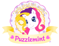 Size: 6032x4667 | Tagged: safe, artist:prettywitchdoremi, puzzlemint, g3, absurd resolution, heart, heart eyes, wingding eyes