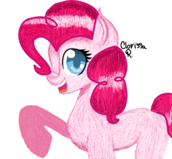 Size: 803x740 | Tagged: safe, artist:majesticdestiny, pinkie pie, g4, female, ms paint, raised hoof, solo