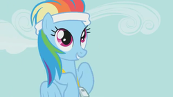 Size: 960x540 | Tagged: safe, screencap, rainbow dash, pegasus, pony, call of the cutie, g4, alternate hairstyle, coach, cute, dashabetes, female, headband, mare, smiling, solo, training, training montage, whistle, whistle necklace