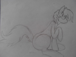 Size: 2048x1536 | Tagged: artist needed, safe, oc, oc only, pony, drawing, monochrome, traditional art, unleashed