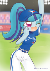 Size: 717x1008 | Tagged: safe, artist:howxu, sonata dusk, equestria girls, g4, baseball, canada, cute, female, marÿke hendrikse, mlb, solo, sonatabetes, toronto, toronto blue jays