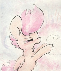 Size: 686x790 | Tagged: safe, artist:slightlyshade, scootaloo, g4, cloud, female, solo, traditional art