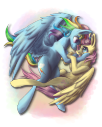 Size: 1200x1500 | Tagged: safe, artist:ebonytails, fluttershy, rainbow dash, g4, female, lesbian, ship:flutterdash, shipping