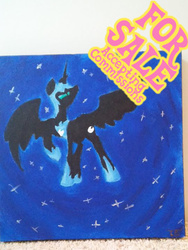Size: 536x712 | Tagged: safe, artist:clementine blitz, nightmare moon, g4, canvas, for sale, painting, stars