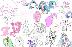 Size: 2215x1469 | Tagged: artist needed, safe, princess celestia, g4, collaboration, collage