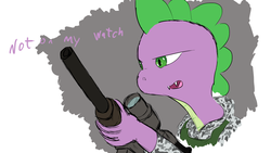 Size: 1920x1080 | Tagged: safe, artist:metropony, spike, dragon, g4, princess spike, comic, fangs, gun, hooves, male, monolith, open mouth, optical sight, rifle, s.t.a.l.k.e.r., sniper, sniper rifle, solo, spike the sniper, the monolith, this will end in school shooting, vss vintorez, weapon