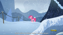 Size: 1277x710 | Tagged: safe, screencap, pinkie pie, g4, party pooped, meme, youtube caption