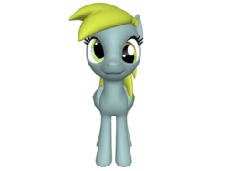 Size: 1200x900 | Tagged: safe, derpy hooves, pegasus, pony, ponylumen, g4, 3d, cute, derpabetes, female, looking at you, mare, simple background, smiling, solo, transparent background