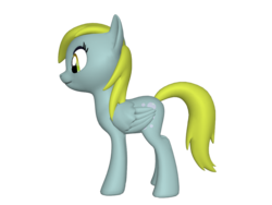 Size: 1200x900 | Tagged: safe, derpy hooves, pegasus, pony, ponylumen, g4, 3d, background pony, cute, derp, female, mare, side view, solo