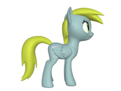 Size: 1200x900 | Tagged: safe, derpy hooves, pegasus, pony, ponylumen, g4, 3d, background pony, cute, derp, female, mare, on side, side view, solo