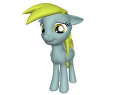 Size: 1200x900 | Tagged: safe, derpy hooves, pegasus, pony, ponylumen, g4, 3d, cute, derp, derpabetes, female, floppy ears, looking at you, mare, sad, smiling, smirk, solo