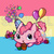 Size: 720x720 | Tagged: safe, artist:spoonfulofcats, pinkie pie, cat, g4, balloon, cupcake, party cannon, species swap, watermark