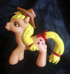 Size: 1405x1500 | Tagged: safe, applejack, g3, g4, customized toy, g4 to g3, generation leap, irl, photo, solo, toy