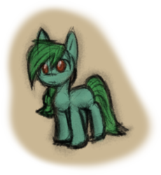 Size: 496x539 | Tagged: safe, artist:zutcha, oc, oc only, oc:lonely day, earth pony, pony, fanfic:the last pony on earth, ponies after people, blank flank, female, hooves, illustration, mare, solo