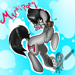 Size: 1000x1000 | Tagged: safe, artist:datoogaler, pony, bipedal, glasses, happy, heart, hug, markiplier, ponified, sparkly eyes, tiny box tim, warfstache