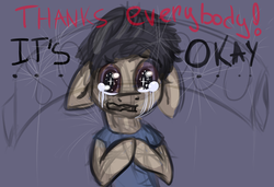 Size: 7000x4784 | Tagged: safe, artist:spaceponyarts, pony, absurd resolution, crying, floppy ears, liquid pride, markiplier, ponified, solo, sparkly eyes, youtube link