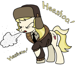 Size: 1024x896 | Tagged: safe, artist:anyponedrawn, march gustysnows, earth pony, pony, g4, princess spike, sneezing