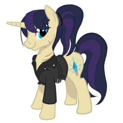 Size: 1740x1740 | Tagged: safe, artist:hydra, oc, oc only, oc:azure glory, pony, unicorn, fallout equestria, clothes, leather jacket, scar, simple background, solo, transparent background