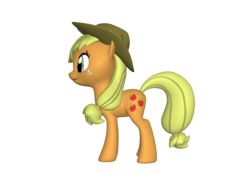 Size: 1200x900 | Tagged: safe, applejack, earth pony, pony, ponylumen, g4, 3d, apple family, female, freckles, hat, mare, on side, solo