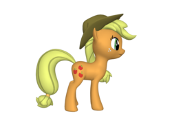 Size: 1200x900 | Tagged: safe, applejack, earth pony, pony, ponylumen, g4, 3d, apple family, female, freckles, hat, mare, on side, solo