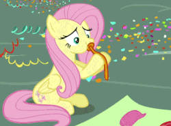 Size: 761x563 | Tagged: safe, screencap, fluttershy, g4, party pooped, animated, balloon, banner, blowershy, blowing, blowing up balloons, confetti, cute, epic fail, fail, female, frown, loonershy, paint, panting, puffy cheeks, red face, shyabetes, sitting, sweat