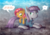 Size: 1864x1300 | Tagged: safe, artist:stasysolitude, babs seed, maud pie, earth pony, pony, g4, ..., dialogue, duo, looking back, looking down, prone