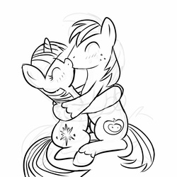 Size: 5000x5000 | Tagged: safe, artist:angelwing314, big macintosh, twilight sparkle, earth pony, pony, unicorn, g4, absurd resolution, eyes closed, female, hug, kiss on the lips, kissing, male, mare, monochrome, ship:twimac, shipping, sketch, stallion, straight, unicorn twilight