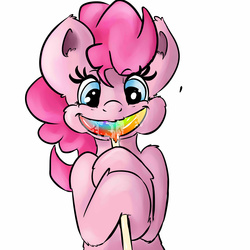 Size: 5000x5000 | Tagged: safe, artist:angelwing314, pinkie pie, g4, absurd resolution, candy, drool, female, lollipop, solo