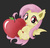 Size: 1807x1743 | Tagged: safe, artist:imoshie, fluttershy, bat pony, pony, g4, :p, apple, chibi, cute, cute little fangs, ear tufts, fangs, female, filly, flutterbat, fruit, gray background, hnnng, hug, licking, looking at you, micro, race swap, shyabates, shyabetes, silly, simple background, smiling, solo, spread wings, tongue out, weapons-grade cute, wings, younger