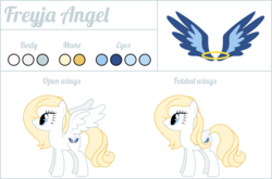 Size: 9100x6000 | Tagged: safe, artist:dasprid, oc, oc only, oc:freyja angel, angel pony, pegasus, pony, absurd resolution, halo, reference sheet