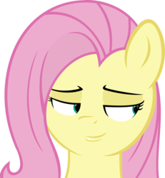 Size: 5263x5701 | Tagged: safe, artist:mittsies, artist:slb94, fluttershy, g4, absurd resolution, bedroom eyes, female, simple background, smug, solo, three curious ponies, transparent background, vector