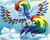 Size: 1024x819 | Tagged: safe, artist:victorydanceofficial, rainbow dash, g4, backwards cutie mark, female, flying, rainbow power, solo