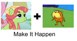 Size: 1280x695 | Tagged: safe, fluttershy, tree hugger, g4, exploitable meme, lorax, make it happen, meme, the lorax