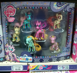 Size: 865x815 | Tagged: safe, helia, lily, lily valley, lotus blossom, princess cadance, roseluck, sunshine petals, g4, brushable, irl, package, photo, ponymania, toy, toys r us