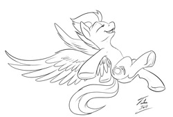 Size: 1586x1070 | Tagged: safe, artist:tsitra360, night glider, g4, the cutie map, female, monochrome, solo, underhoof